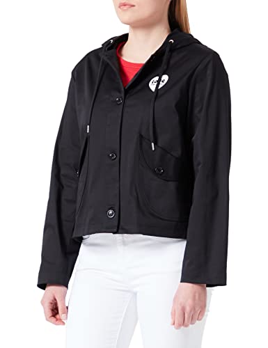 Love Moschino Damska kurtka z kapturem, czarna, 42, Czarny, 68