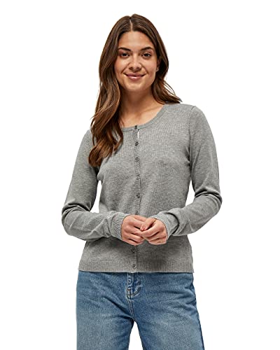 Minus 33 Damski sweter z kardigan New Laura, Jasnoszary melanż, XXL
