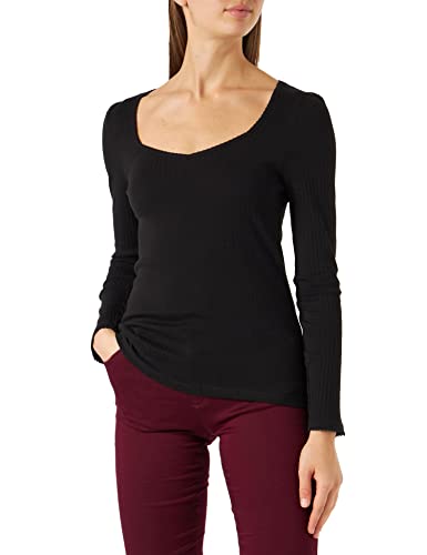 Naf Naf Orib ML Lurex Koszulka damska, czarny, XS