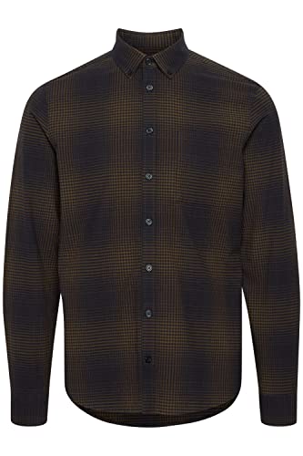 CASUAL FRIDAY Męska koszula Anton BD LS Shadow Checked Shirt z kołnierzem Button-Down, 194013/Dark Navy, L