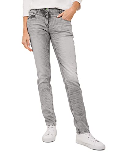 Cecil Damskie spodnie jeansowe luźne, Grey Used Wash, 34W / 30L