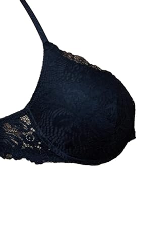 women'secret Damski wspaniały biustonosz push-up koronkowy różowy, czarny, 32B, Czarny, 70B