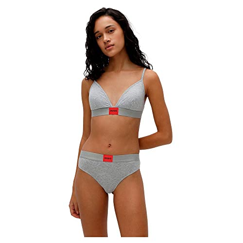 HUGO Damskie stringi z metką Thong Red Label, Medium Grey33., XL