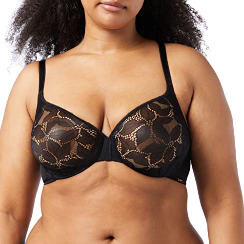 Gossard Glossies Lotus 19001 damski koronkowy biustonosz z fiszbinami, Czarny, 65B