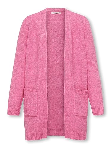 KIDS ONLY Dziewczęcy Koglesly L/S Open Cardigan KNT Noos Kardigan, Carmine Rose/Szczegóły: melanż, 122/128 cm