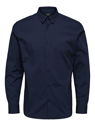 SELECTED HOMME Męska koszula z długim rękawem, niebieski (navy Blazernavy Blazer), M