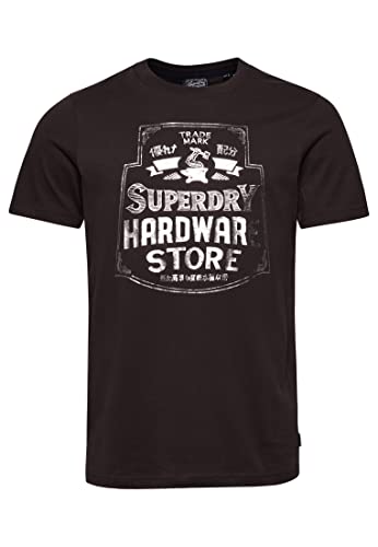 Superdry Koszulka męska z nadrukiem, Vintage Black, M