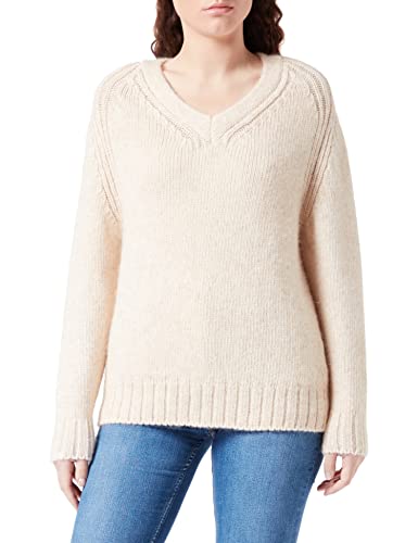 Armor Lux Damski sweter z dekoltem w serek, Naturalne drewno, M