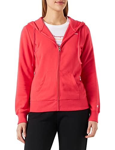Champion Damska bluza z kapturem Legacy American Classics Powerblend Terry małe logo na zamek błyskawiczny bluza z kapturem, czerwona, XXL