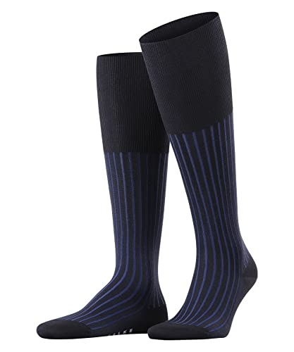 FALKE Mężczyźni Podkolanówki Shadow M KH Bawełna długie z wzorem 1 Para, Niebieski (Lupine 6360), 43-44