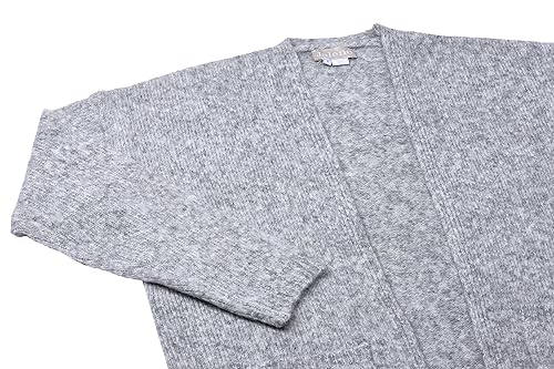 Jalene Damski modny długi kardigan w paski, nylon, szary, melanż, rozmiar XS/S, szary melanż, XS