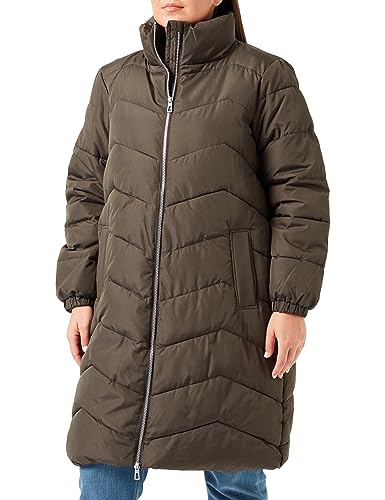 VERO MODA CURVE Damski płaszcz pikowany VMCLIGA Coat CUR, Peat, 44, Peat, 44