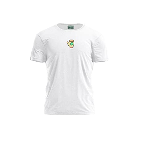 Bona Basics, Męski T-shirt z cyfrowym nadrukiem,% 100 bawełna, biały, na co dzień, męskie topy, rozmiar: S, biały, S
