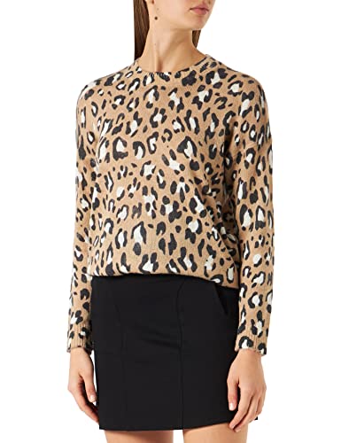 NAF Damski sweter Melie Leopard, Beżowy lampart, S