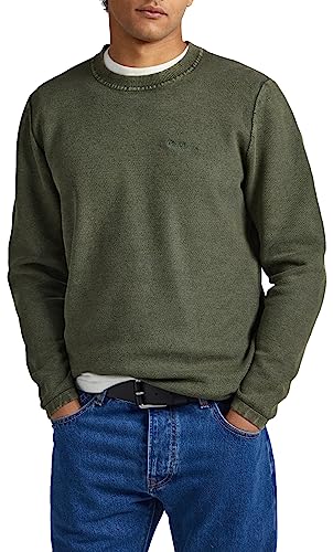 Pepe Jeans Sweter męski Silvertown, Zielony (oliwkowy), XL