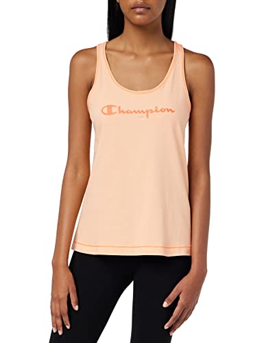 Champion Damski sportowy C-Sport Quick Dry Logo Top Podkoszulek, Flaming Pink, S