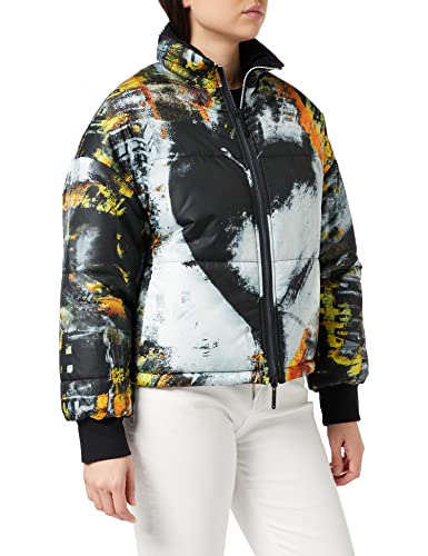 Just Cavalli Damska kurtka pikowana Giacca imbottita reversibile, czarna, 38, czarny