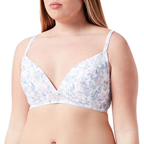 ESPRIT Damski biustonosz z nadrukiem Sheer Mesh RCS Wirl.pad wyściełany biustonosz, Biały 3, 105C