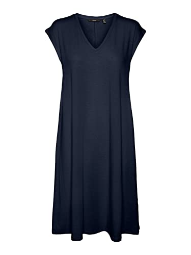 VERO MODA Sukienka damska VMMARIJUNE SL Knee Dress JRS, Navy Blazer, XS, granatowy blezer, XS
