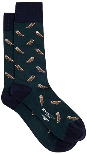 Hackett London Skarpety męskie sowy, Zielony (leśny zielony), Small