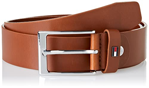 Tommy Hilfiger Męski pasek skórzany Layton Adj, Koniak, 85