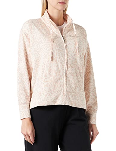Champion Damska bluza Legacy Easywear 2.0 z nadrukiem na całej powierzchni, z zamkiem błyskawicznym, różowa zwierzęca, L
