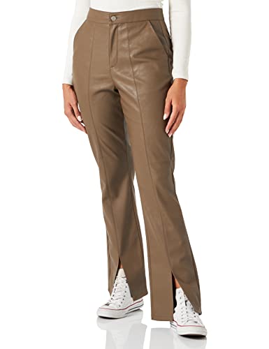 JJXX damskie spodnie ze sztucznej skóry JXSTELLA Slim sztuczna skóra, Morel/Detail:Matowe, XL