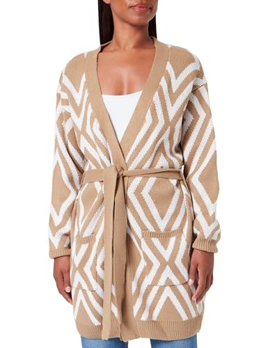 ZITHA Damski kardigan 19019438-ZI01, beżowy wełniany biały, XS/S, Beżowy biały wełna, XS-S