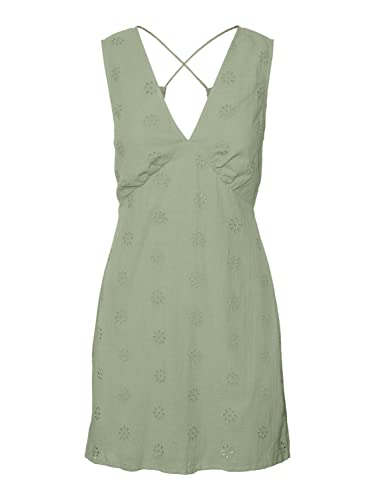 VERO MODA Vmmaja Sl Mini Dess WVN sukienka damska, Reseda, L