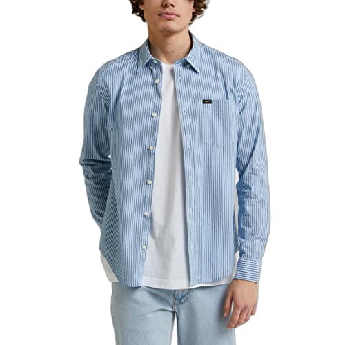 Lee Męska koszula biznesowa zapinana na guziki, Anthem Blue, XL