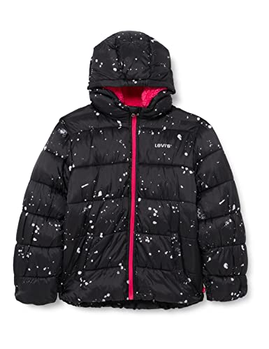Levi's Kids Dziewczęce Lvg Box Fit AOP Puffer Heavy Weight Odzież wierzchnia, Czarny, 10 lat