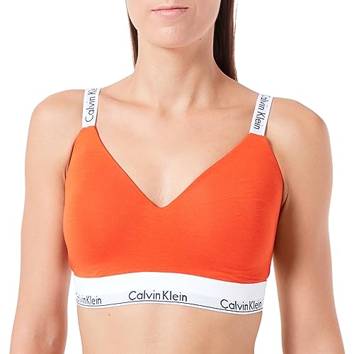 Calvin Klein Damski biustonosz z podszewką z podszewką (pełna miseczka), Pikantny pomarańczowy, XL
