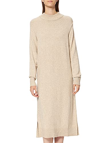 Vila Damska sukienka Viril Crew Neck L/S Midi Dress-Noos, Naturalny melanż, XL