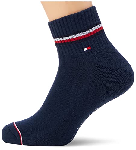 Tommy Hilfiger Mężczyźni Iconic Quarter Socks Skarpetki, Granatowy, 39-42