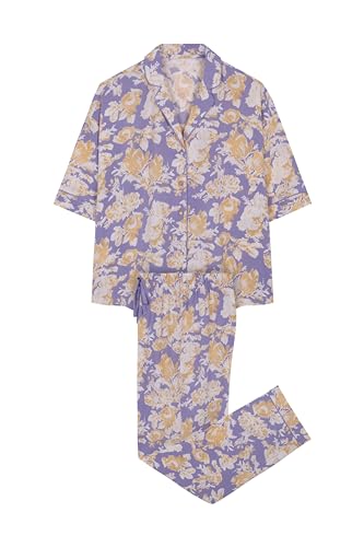 Women'secret Piżama Koszula męska Długi Kwiaty Liliowy, Fioletowy Liliowy, Large