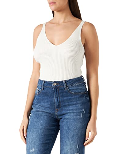 Urban Classics Damski top damski z dzianiny z dekoltem w serek, dostępny w wielu kolorach, rozmiary XS-5XL, Whitesand, L