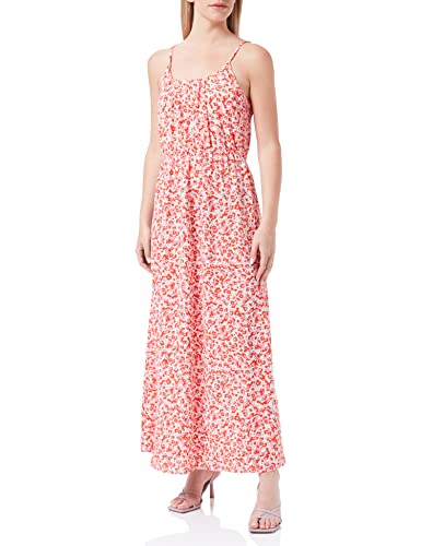 Vero Moda Damska sukienka maxi Vmsasha Ga, pomidor wiśniowy/AOP: nica, L