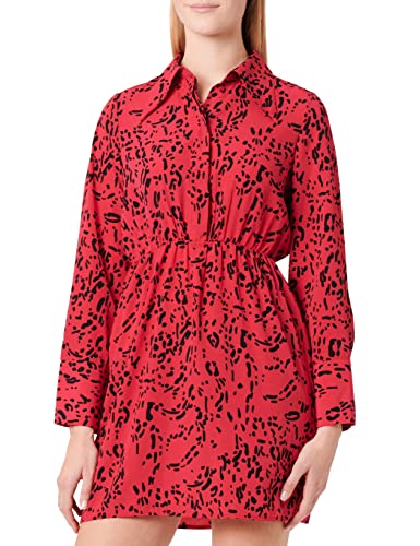 VERO MODA Women's VMKELLY LS Shirt Short Dress WVN sukienka, Love Potion/AOP: Kelly, S