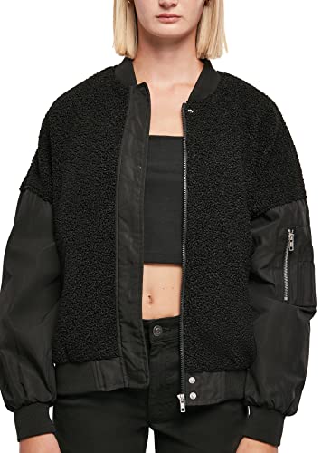 Urban Classics Damska kurtka bomberka oversize Sherpa, Czarny, L