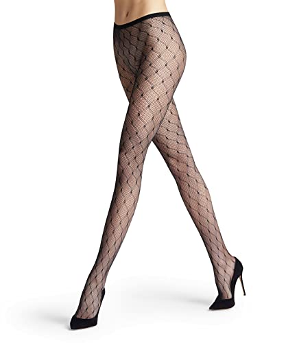 FALKE Kobiety Rajstopy Diamond Net W TI Trwałe przezroczyste z wzorem 1 Sztuka, Czarny (Black 3009), M