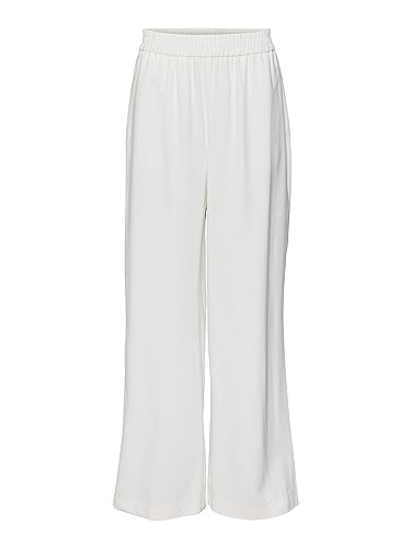 VERO MODA VMCARMEN HR Wide Pull-ON Pant Noos spodnie damskie z szerokimi nogawkami, Snow White, (XS) W / 32L