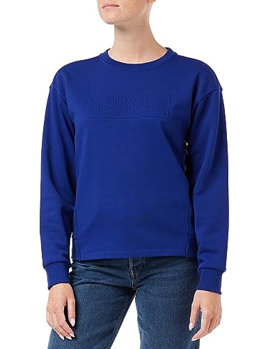 Armani Exchange Damska bluza z długim rękawem, Comfy Fit, On Tone Logo, niebieski, M