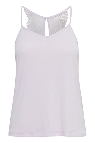 ICHI IHLIKE TO3 Jersey koszulka damska z ramiączkami spaghetti i koronkowym detalem na plecach, Lavender Fog (133820), XS