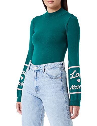 Love Moschino Damski top turtleneck, zielony, 46