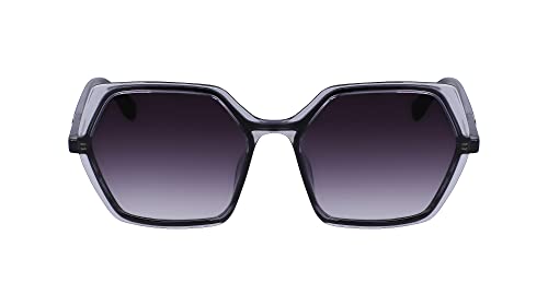 KARL LAGERFELD Damskie okulary przeciwsłoneczne KL6083S, czarne/szare, jeden rozmiar, Czarny/Szary, Rozmiar uniwersalny