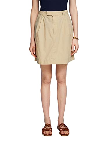 ESPRIT Spódnica mini z tkaniny, 100% bawełna, Sand, 34