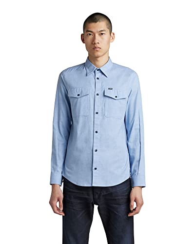 G-STAR RAW Męska koszula Marine Slim Shirt, wielokolorowa (dk LAPO Blue Htr C963-D412), S