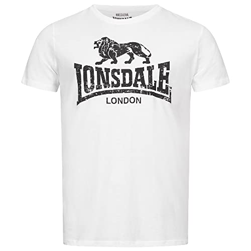 Lonsdale Silverhill T-shirt męski, biały/czarny, XXL