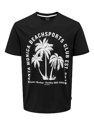 ONLY & SONS Onsasher Reg SS Tee T-Shirt męski, czarny, XL