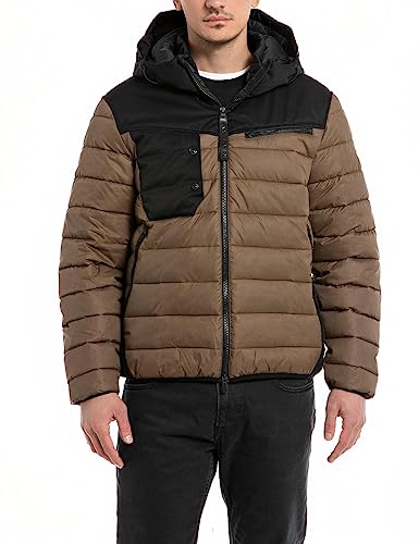 Replay Męska kurtka zimowa z kapturem, Light Mud 695, S